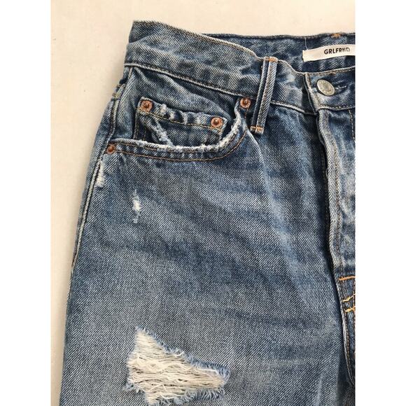 Grlfrnd Karolina High Waist Distressed Cut Off Frayed Denim Jeans - Picture 4 of 10